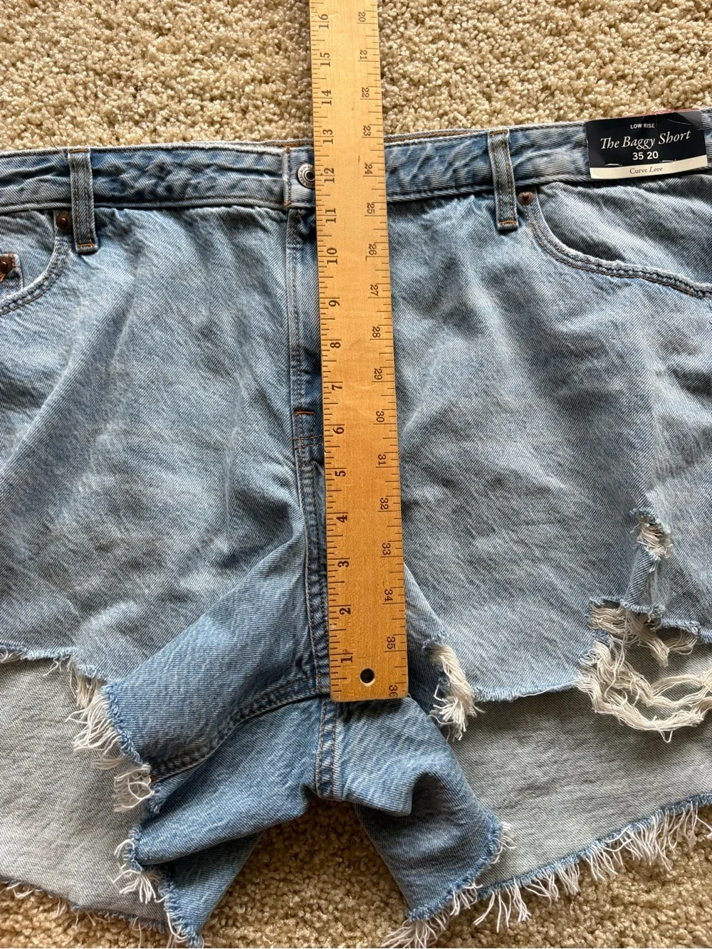Abercrombie The Baggy Low Rise Jean Shorts Size 35/20
